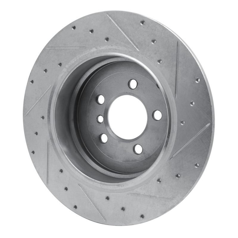 Land Rover Range Rover Brake Rotor (1) - Rear Left - R1 Concepts - Drilled & Slotted - Silver - `03-`05